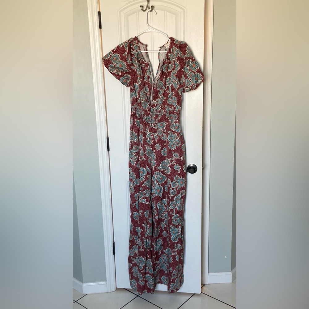 Anthropologie The Somerset Jumpsuit in Dark Orange size small tall NWT